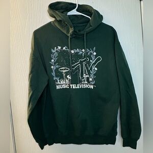 MTV darker green long sleeve pullover‎ hoodie women’s medium